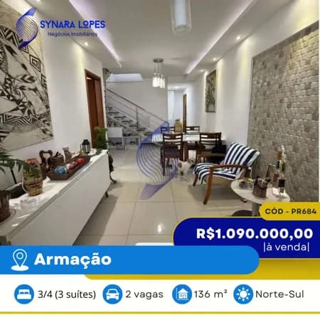 VENDO COBERTURA 136 M² | 03 QUARTOS | EDIFÍCIO COSTA DO MAR | ARMAÇÃO | SALVADOR | BAHIA