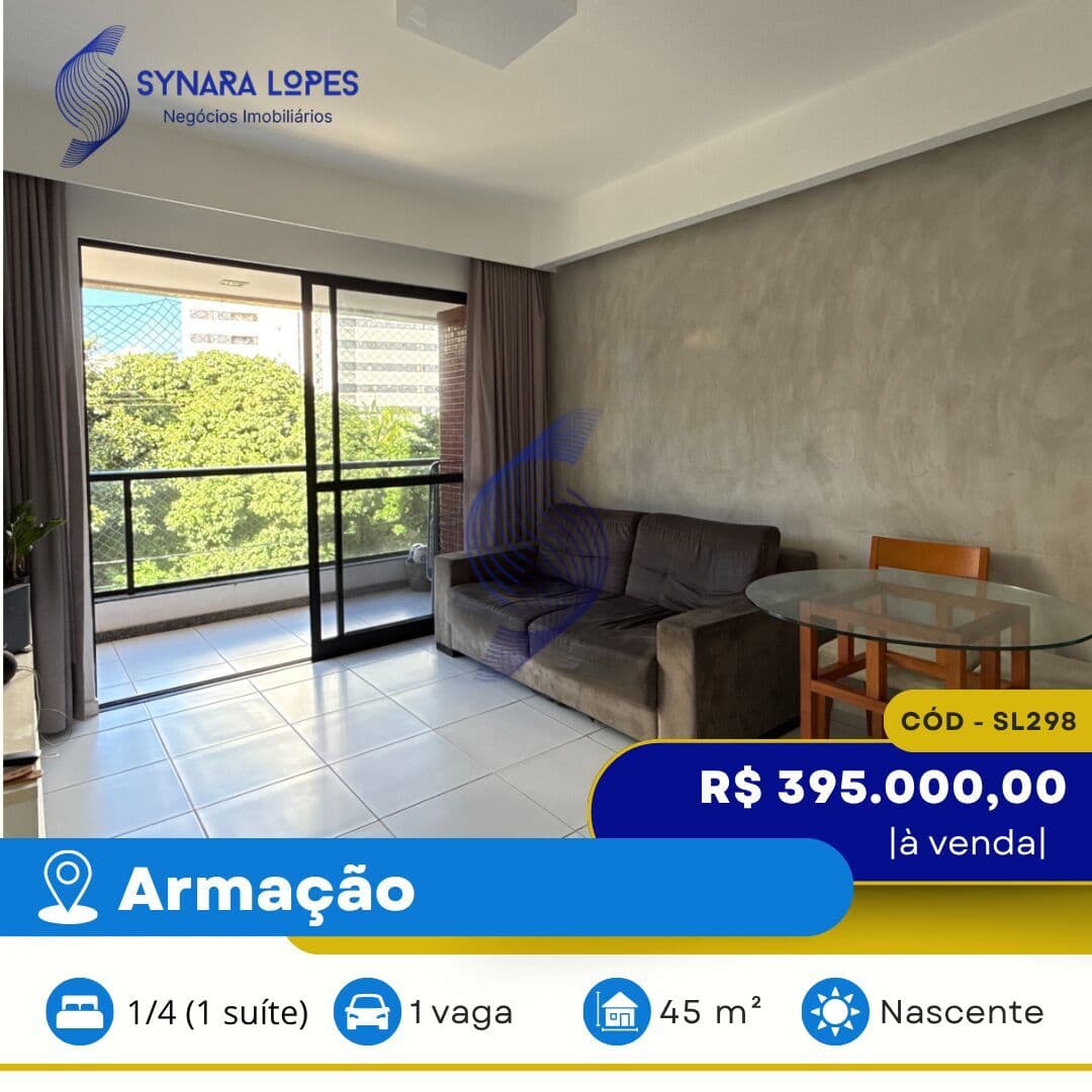 VENDO APARTAMENTO 45,62 M² | 01 QUARTO | RESIDENCIAL BRISA DO MAR | ARMAÇÃO | SALVADOR | BAHIA