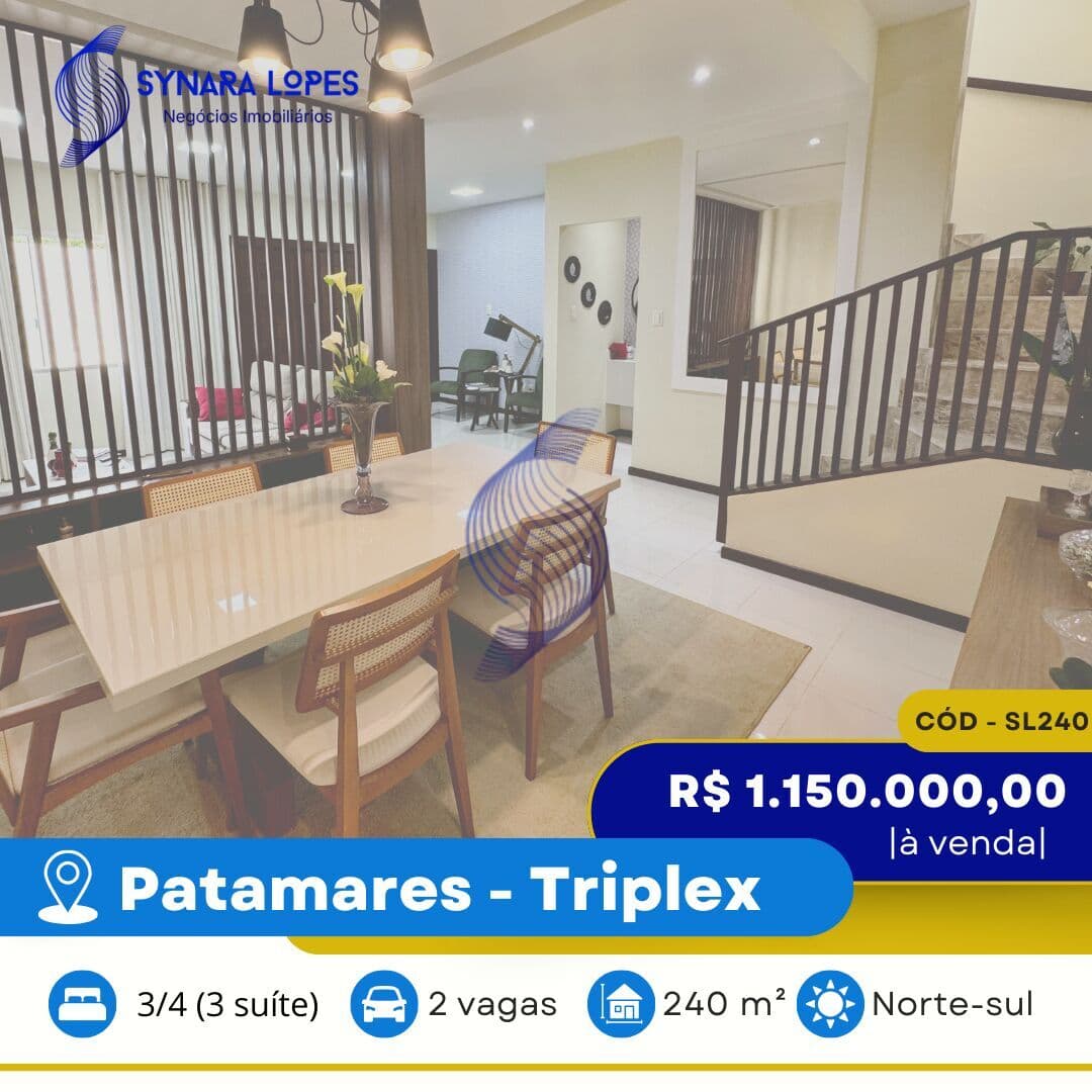 VENDO CASA TRIPLEX 240 M² | 03 SUÍTES | AL MARE RESIDENCIAL| PATAMARES I SALVADOR | BA