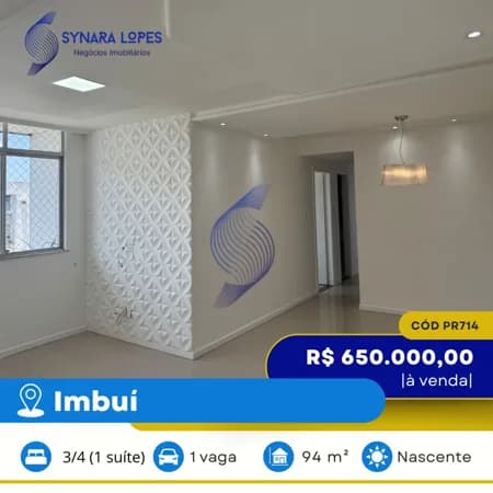 VENDO APARTAMENTO 94 M² | 03 QUARTOS | CONDOMÍNIO MORADAS DO BOSQUE | IMBUÍ | SALVADOR | BAHIA