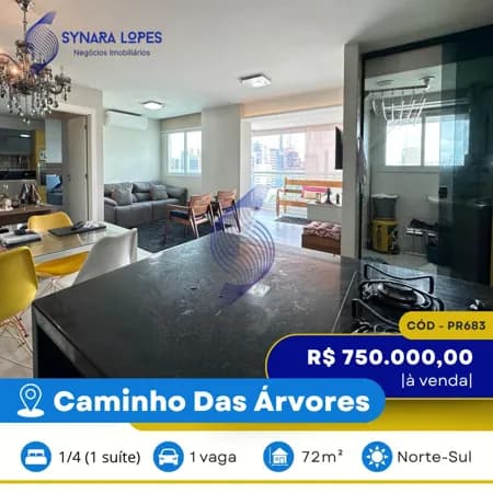 VENDO APARTAMENTO 72 M² | 01 QUARTO | MANDARIM SALVADOR SHOPPING | CAMINHO DAS ÁRVORES | SALVADOR | BAHIA