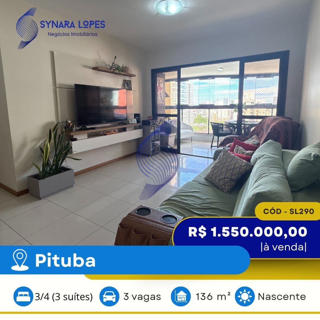 VENDO APARTAMENTO 136 M² | 03 QUARTOS | MANSÃO AQUARIUS MARCIAL | PITUBA | SALVADOR | BAHIA