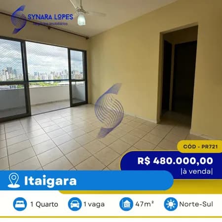 VENDO APARTAMENTO 47 M² | 01 QUARTO | ITAIGARA RESIDENCE | ITAIGARA | SALVADOR | BAHIA