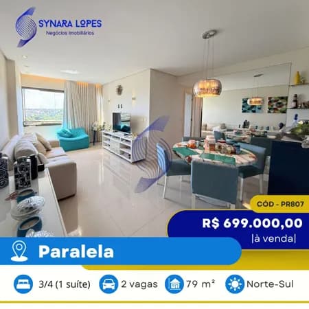 VENDO APARTAMENTO 79 M² | 03 QUARTOS | BRISAS RESIDENCIAL CLLUBE | PARALELA | SALVADOR | BAHIA