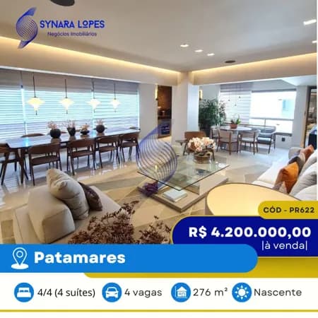 VENDO APARTAMENTO 276 M² | 04 QUARTOS | GEENVILLE LUMNO | PATAMARES | SALVADOR | BAHIA