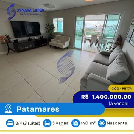 VENDO APARTAMENTO 140 M² | 03 QUARTOS | ALTA VISTA PATAMARES | PATAMARES | SALVADOR | BAHIA