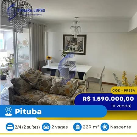 VENDO APARTAMENTO DUPLEX 229 M² | 02 QUARTOS | EDIFÍCIO COSTA DOURADA | PITUBA | SALVADOR | BAHIA