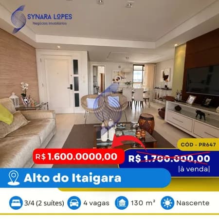 VENDO APARTAMENTO 130 M² | 03 QUARTOS | MANSÃO ILHA DE DELFOS| ALTO DO ITAIGARA | SALVADOR | BAHIA