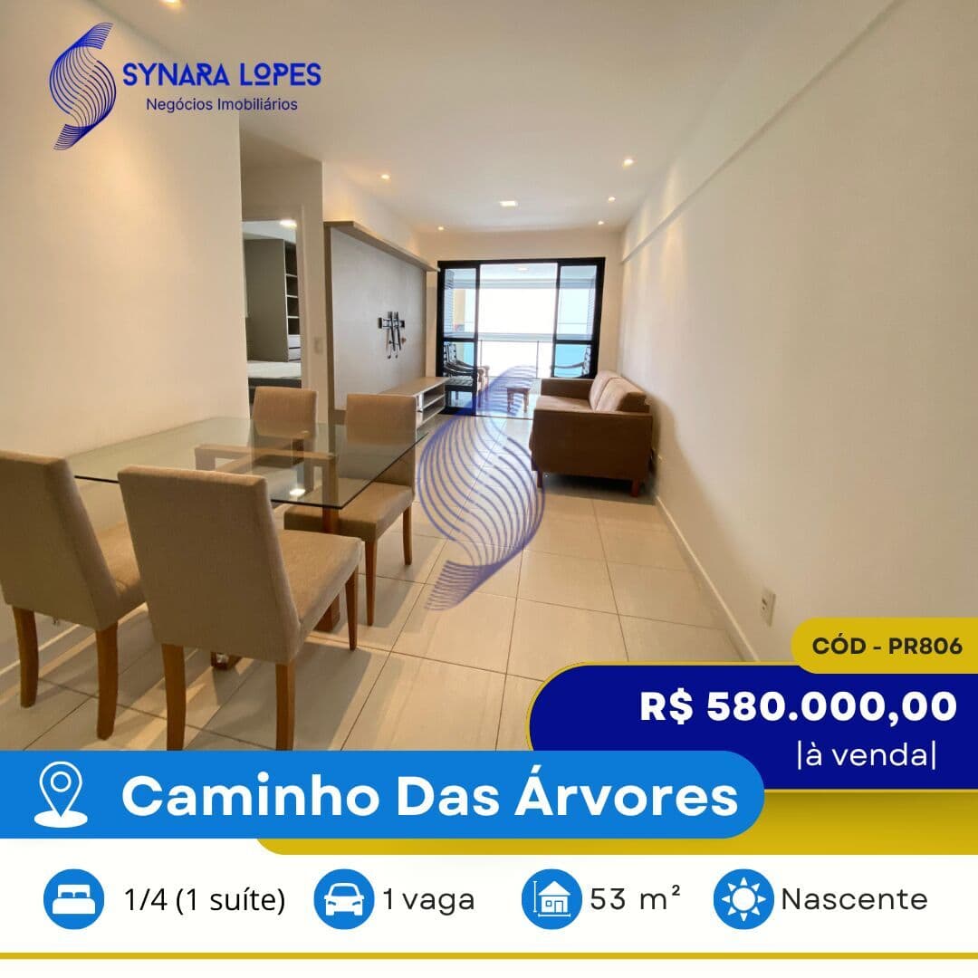 VENDO APARTAMENTO 53 M² | 01 QUARTO | EDIFÍCIO BRISAS DAS ÁRVORES | CAMINHO DAS ÁRVORES | SALVADOR | BAHIA