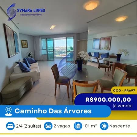VENDO APARTAMENTO 101 M² | 02 QUARTOS | MUNDO PLAZA| CAMINHO DAS ÁRVORES | SALVADOR | BAHIA