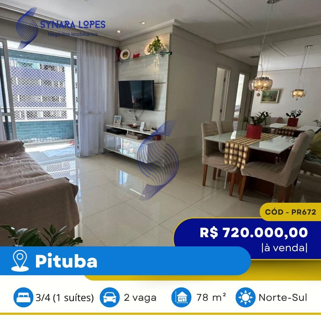 VENDO APARTAMENTO 78 M² | 03 QUARTOS | VITÓRIO ROSSI| PITUBA | SALVADOR | BAHIA