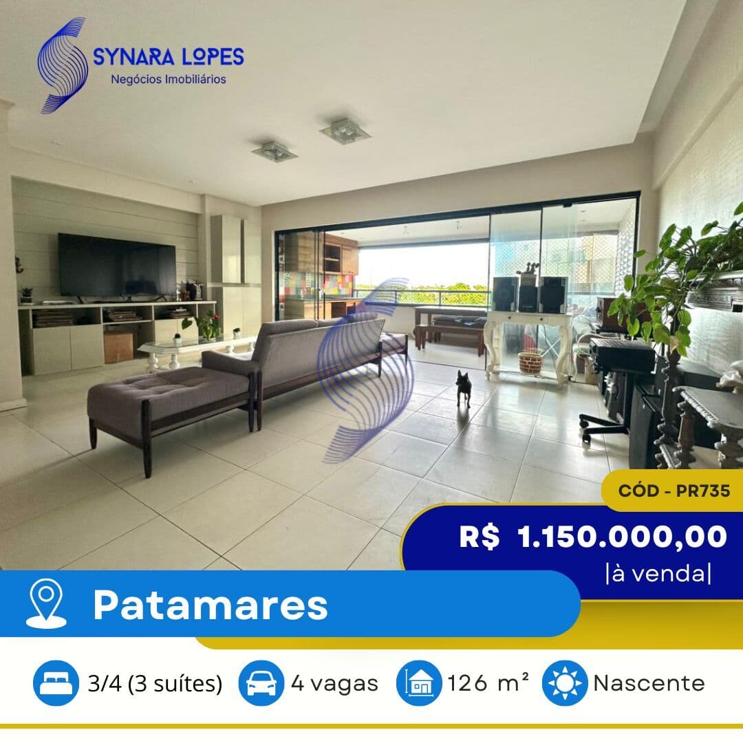 VENDO APARTAMENTO 126 M² | 03 QUARTOS | EDIFÍCIO MIRANTE PATAMARES | PITUBA | SALVADOR | BAHIA