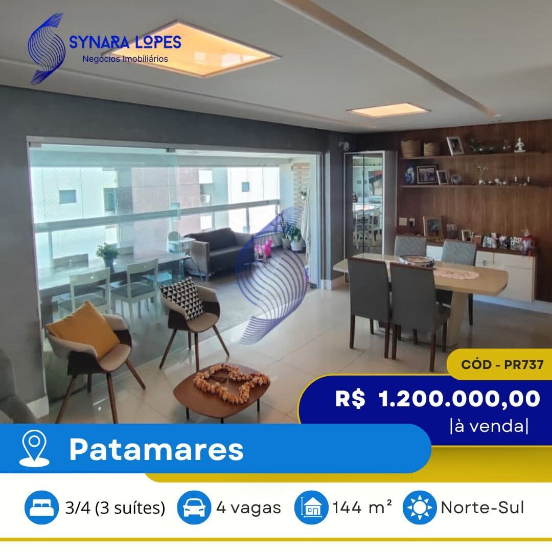 VENDO APARTAMENTO 144 M² | 03 QUARTOS | EDIFÍCIO MAR DE PATAMARES | PATMARES | SALVADOR | BAHIA