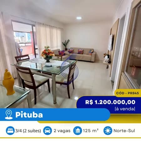 VENDO APARTAMENTO 125 M² | 03 QUARTOS | CONDOMÍNIO TORRE DE PETRA | PITUBA | SALVADOR | BAHIA