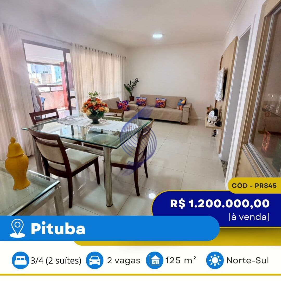VENDO APARTAMENTO 125 M² | 03 QUARTOS | CONDOMÍNIO TORRE DE PETRA | PITUBA | SALVADOR | BAHIA