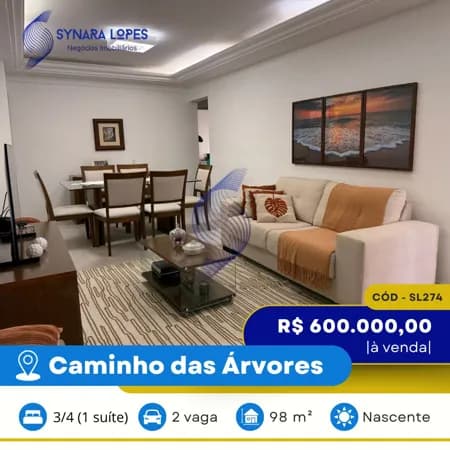 VENDO APARTAMENTO 98 M² | 03 QUARTOS | RESIDENCIAL TARUMÃ| CAMINHO DAS ÁRVORES | SALVADOR | BAHIA