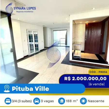 VENDO APARTAMENTO 188 M² | 03 QUARTOS | RESIDENCIAL PAUL GAUGUIN | PITUBA VILLE | SALVADOR | BAHIA