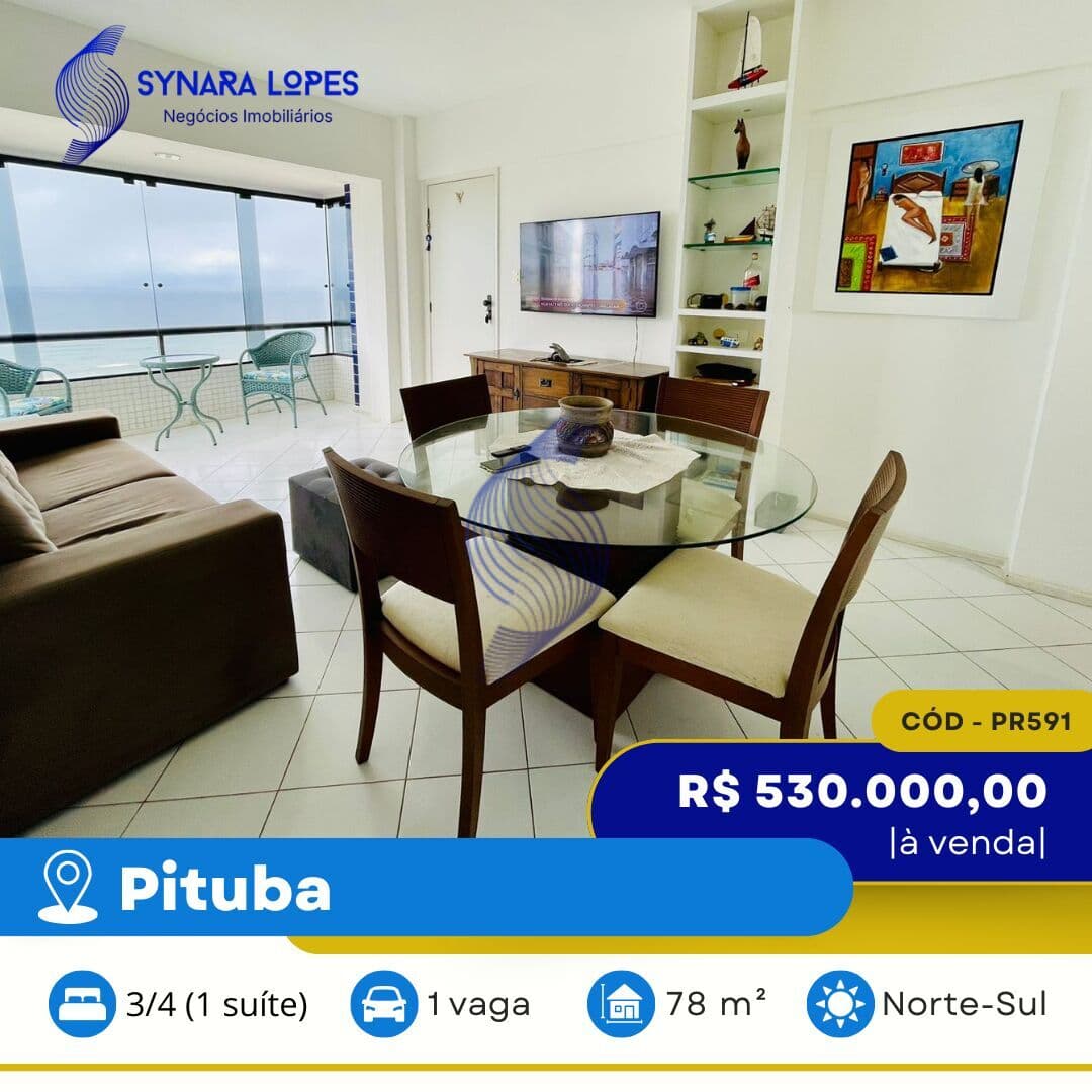 VENDO APARTAMENTO 78 M² | 03 QUARTOS | MIRANTE DO ATLÂNTICO | PITUBA | SALVADOR | BAHIA