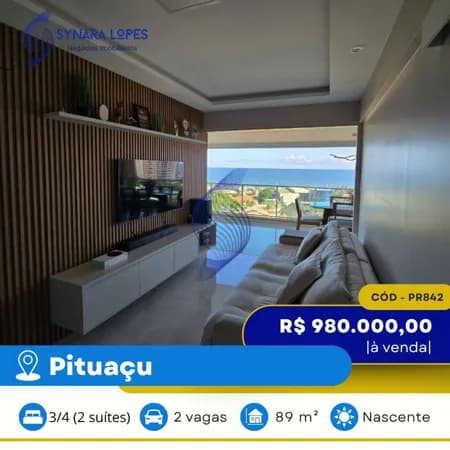 VENDO APARTAMENTO 89 M² | 03 QUARTOS | RESIDENCIAL MARIO CRAVO | PITUAÇU | SALVADOR | BAHIA