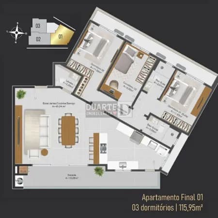 Apartamento Alto Padrão em Pagani, Palhoça/SC