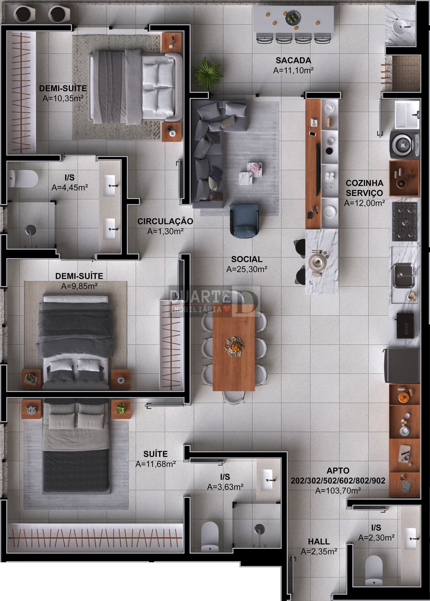 Apartamento 3 suítes na Pedra Branca no New York Residence