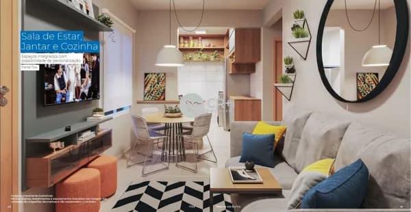 Apartamentos, 2 quartos, banheiro e garagem.