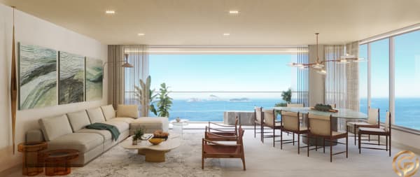 O melhor Apartamento de Luxo, 346m², 6 vagas, 4 suítes, de frente para o Mar da Praia de Ipanema - Posto 8