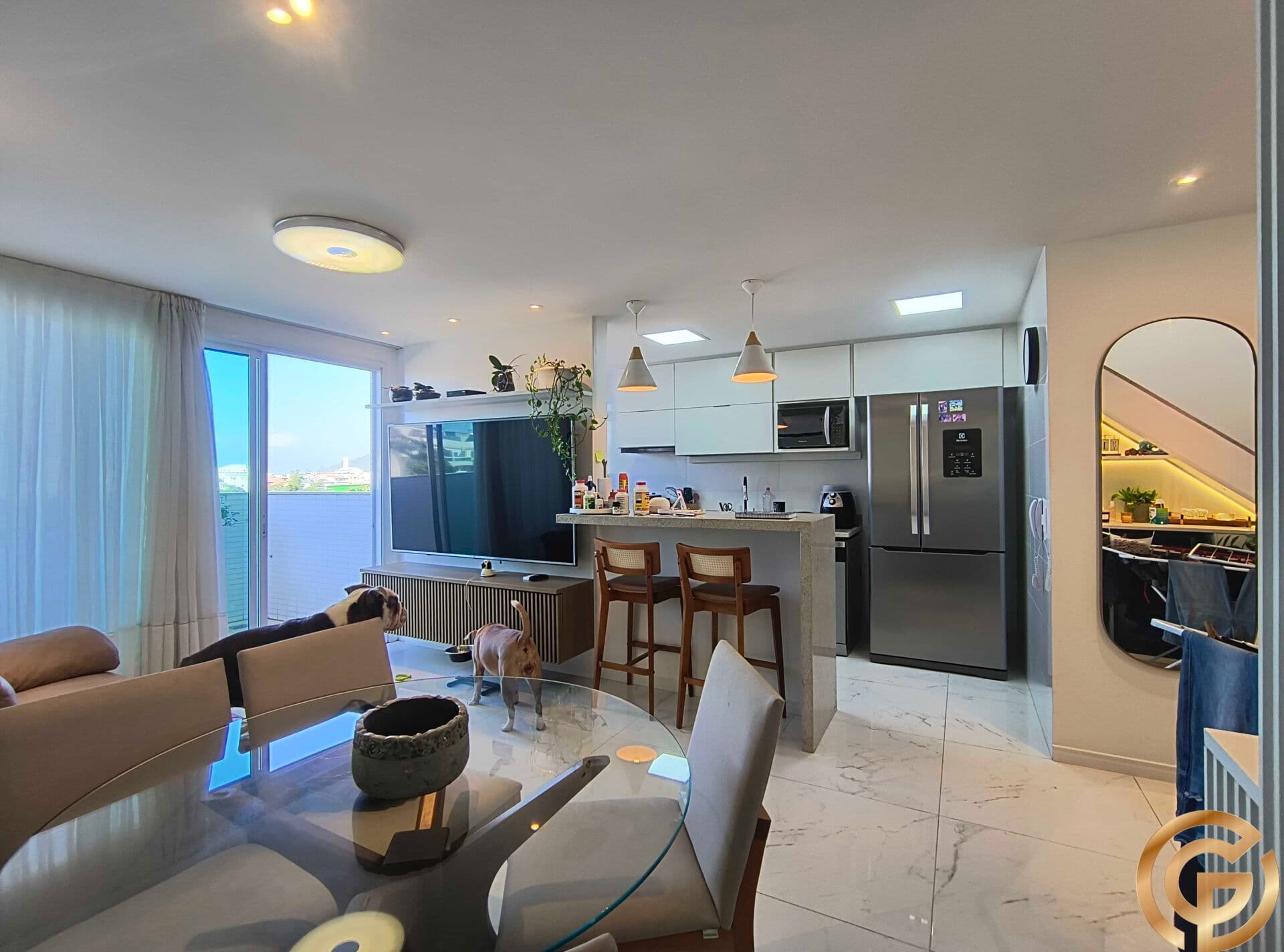 Reformada Cobertura dúplex 161 m² com terraço gourmet, Jacuzzi e vista Pedra do Pontal – Rua Genaro de Carvalho, Recreio