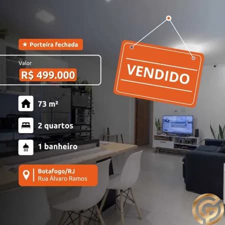 Apartamento Garden de Alto Padrão, 2 quartos, reformado e porteira fechada, no bairro de Botafogo.