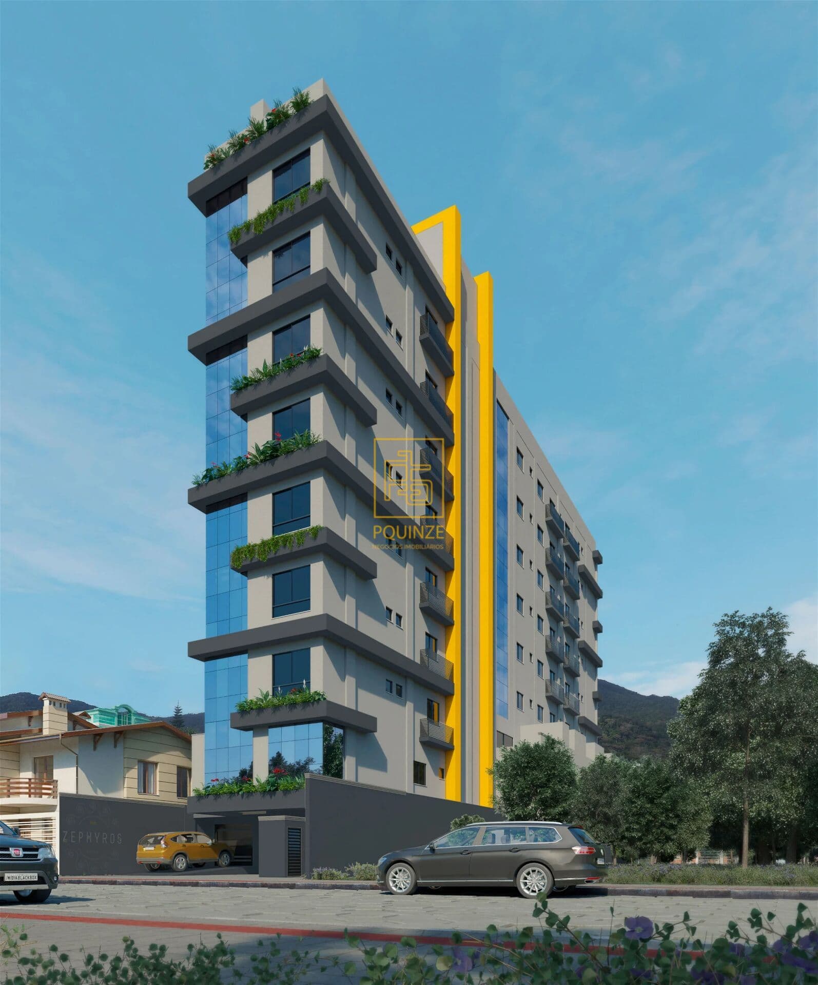 Viva a 850 metros da praia de Perequê no Residencial Zephyros
