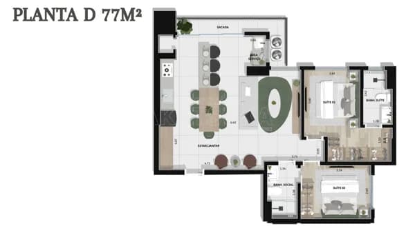 Apartamento Alto Padrão em Jardim Europa, Dourados/MS