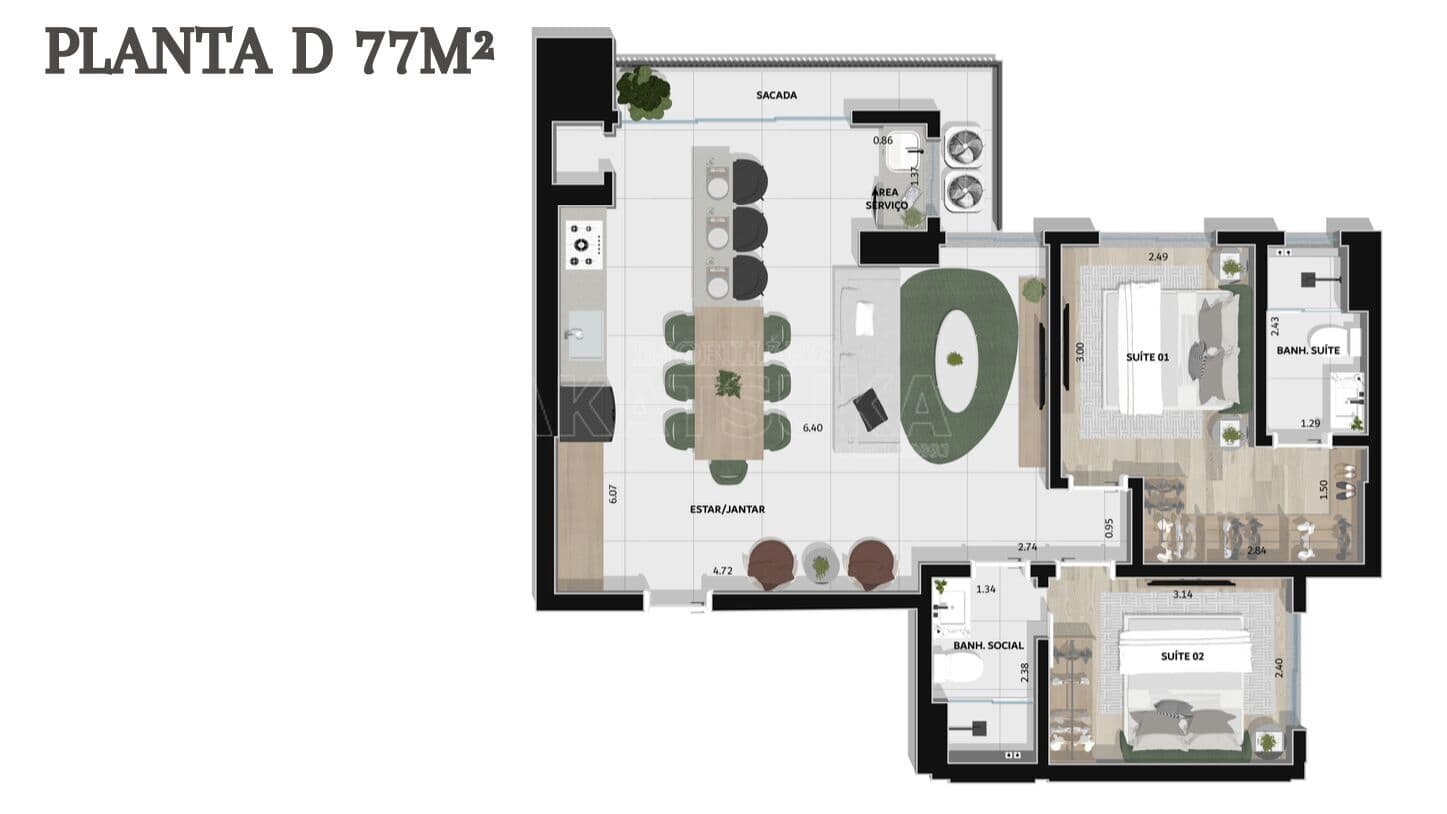 Apartamento Alto Padrão em Jardim Europa, Dourados/MS