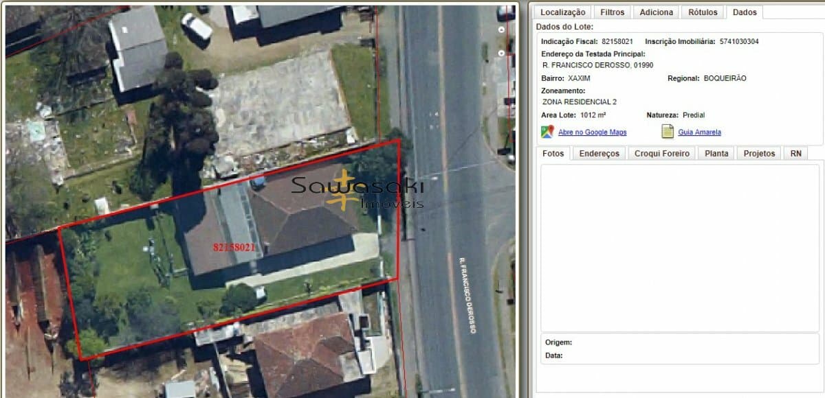 Terreno na Francisco Derosso no bairro XAXIM - Potencial para terreno comercial