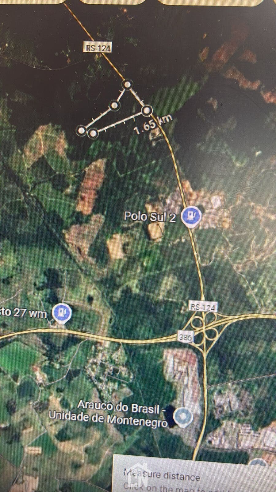 Área Industrial com 10 hectares sendo 315m de frente as margens da RS 124