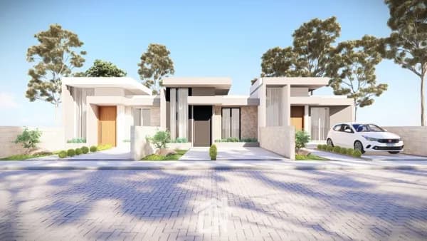 Casas em fase de construção no loteamento São Francisco
