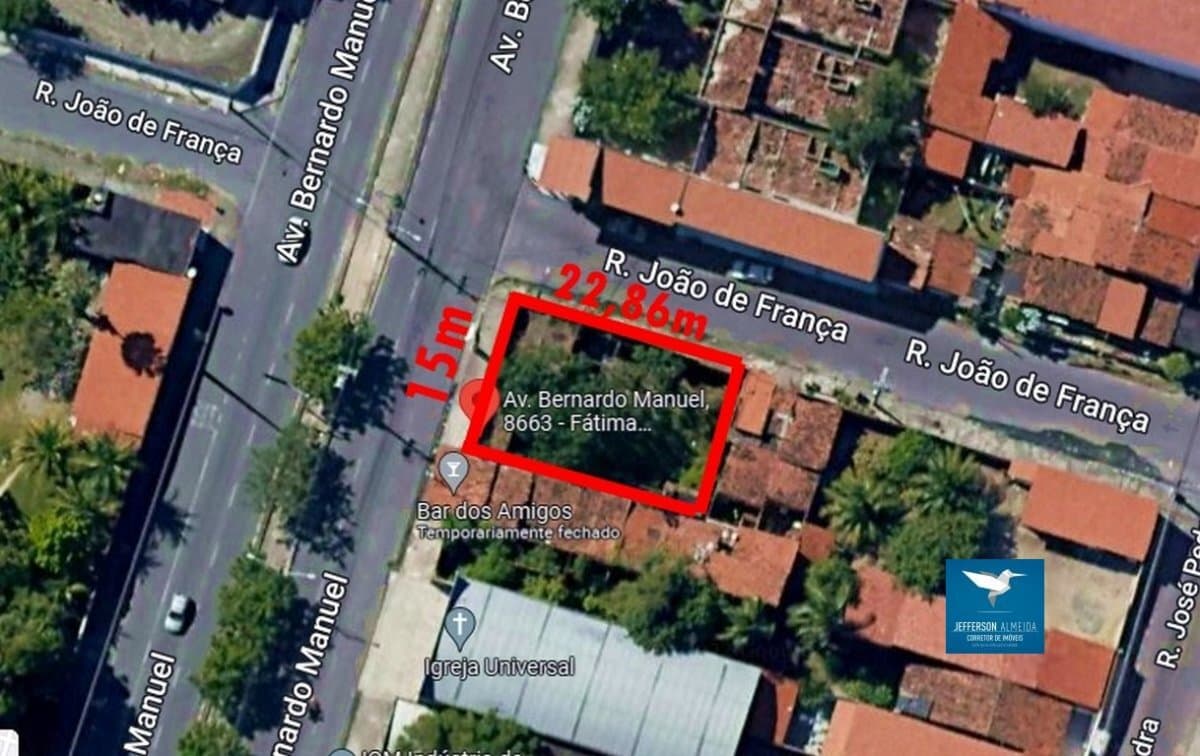 Terreno de Esquina na Avenida Bernardo Manuel com 343m2 - Para Sua Empresa. Próximo da Av. Silas Munguba, UECE e Aeroporto
