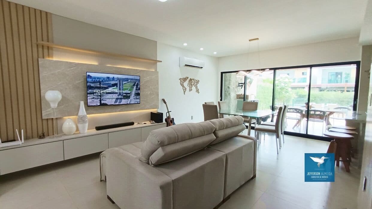 Casa Duplex com Móveis Projetados e Energia Solar em Condomínio Jardim no Eusébio. Recém Entregue, 04 Quartos, 03 Vagas, 151m2, Espaço Gourmet Privativo. Lazer Super Completo.