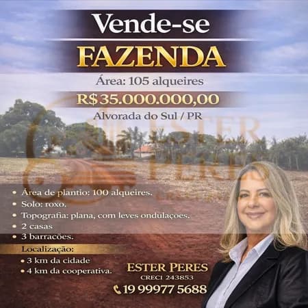 Fazenda 105 Alqueires - Alvorada do Sul/ PR