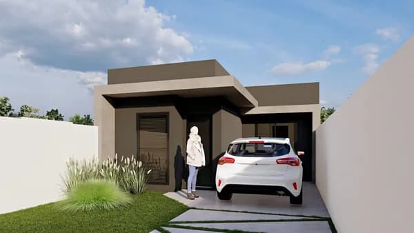 Casa 3 quartos sendo 1 suíte - na planta - Bairro Rivabem, Campo Largo/PR