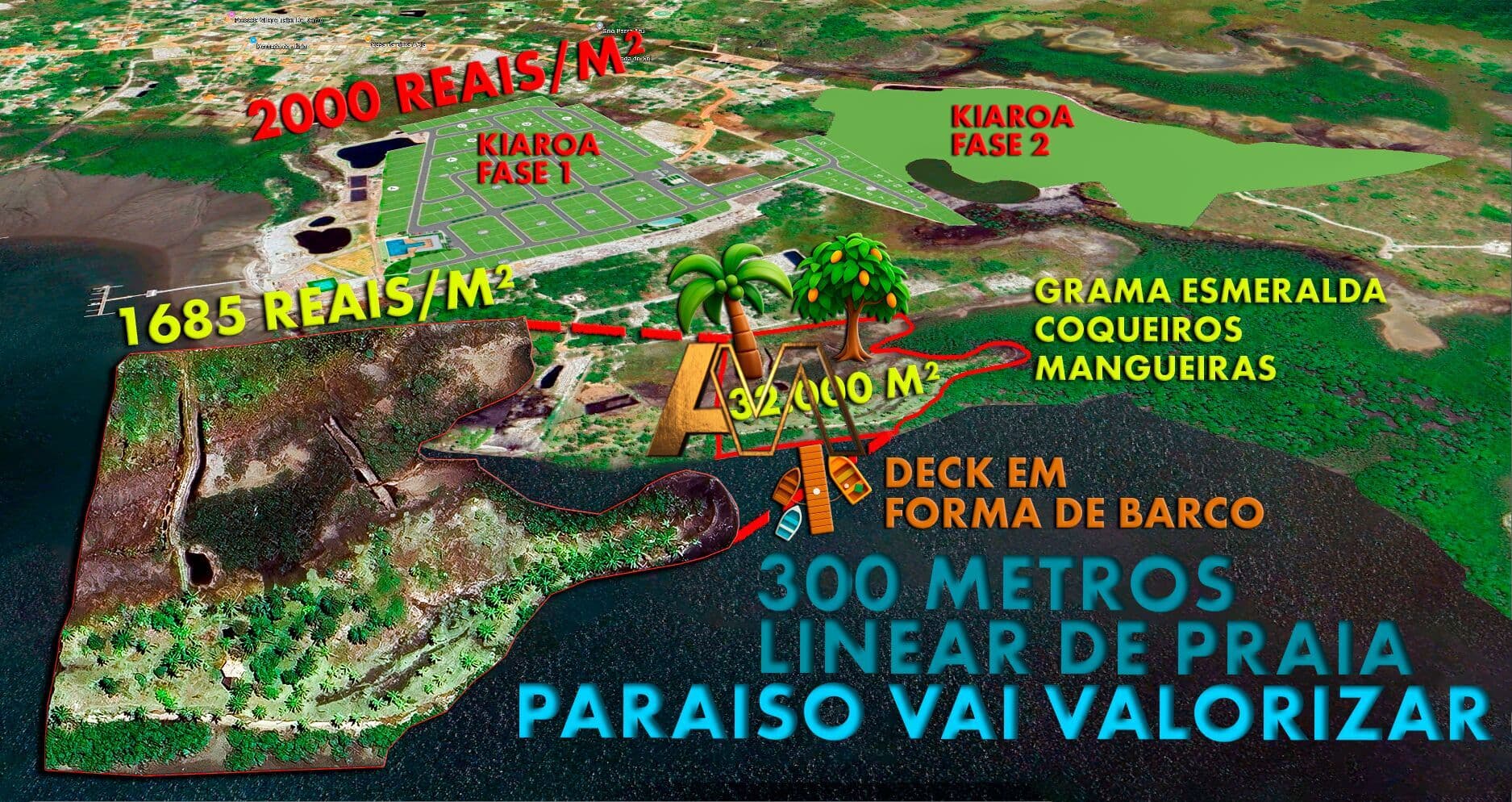 TERRENO FRENTE MAR EM TAIPU DE DENTRO - MARAÚ/BA