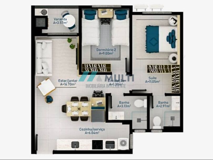 Apartamento em Florianópolis - Cachoeira do Bom Jesus