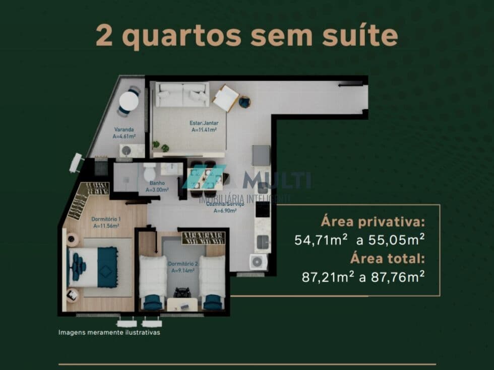 Apartamento em Florianópolis - Cachoeira do Bom Jesus