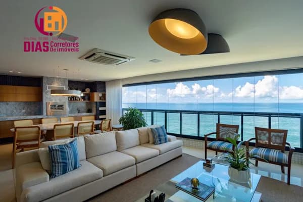 Vendo Apartamento dos sonhos com 338m2 com vista mar para Barra e Cristo reformado e decorado, 4/4, 5 vagas , Alto Padrão na Barra, Salvador/BA