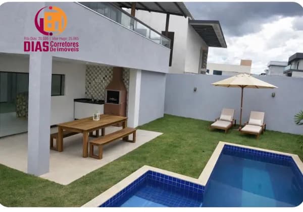 Vendo casa com piscina particular, espaço gourmet com 4/4, 3 suítes, 4 vagas - Alphaville- Camaçari/BA.