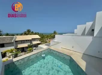 Vendo Apartamento Cobertura Duplex nascente pé na areia mobiliado e decorado com 142m2 , 3 suíte, piscina privativa - Itacimirim/Ba.
