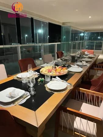 Alugo Apartamento com 165m2 mobiliado e decorado, varanda gourmet vista mar 3 suítes, 3 vagas - Jaguaribe - Salvador/BA.