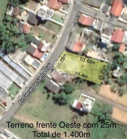 Terreno frente 25m