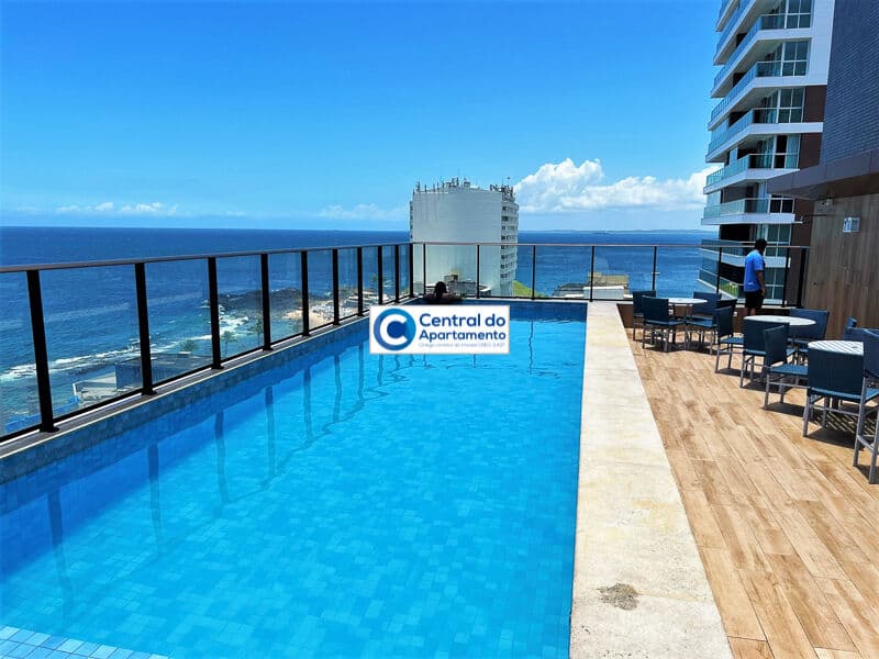 Smart Barra, ar, piscina no terraço, próximo ao Farol da Barra
