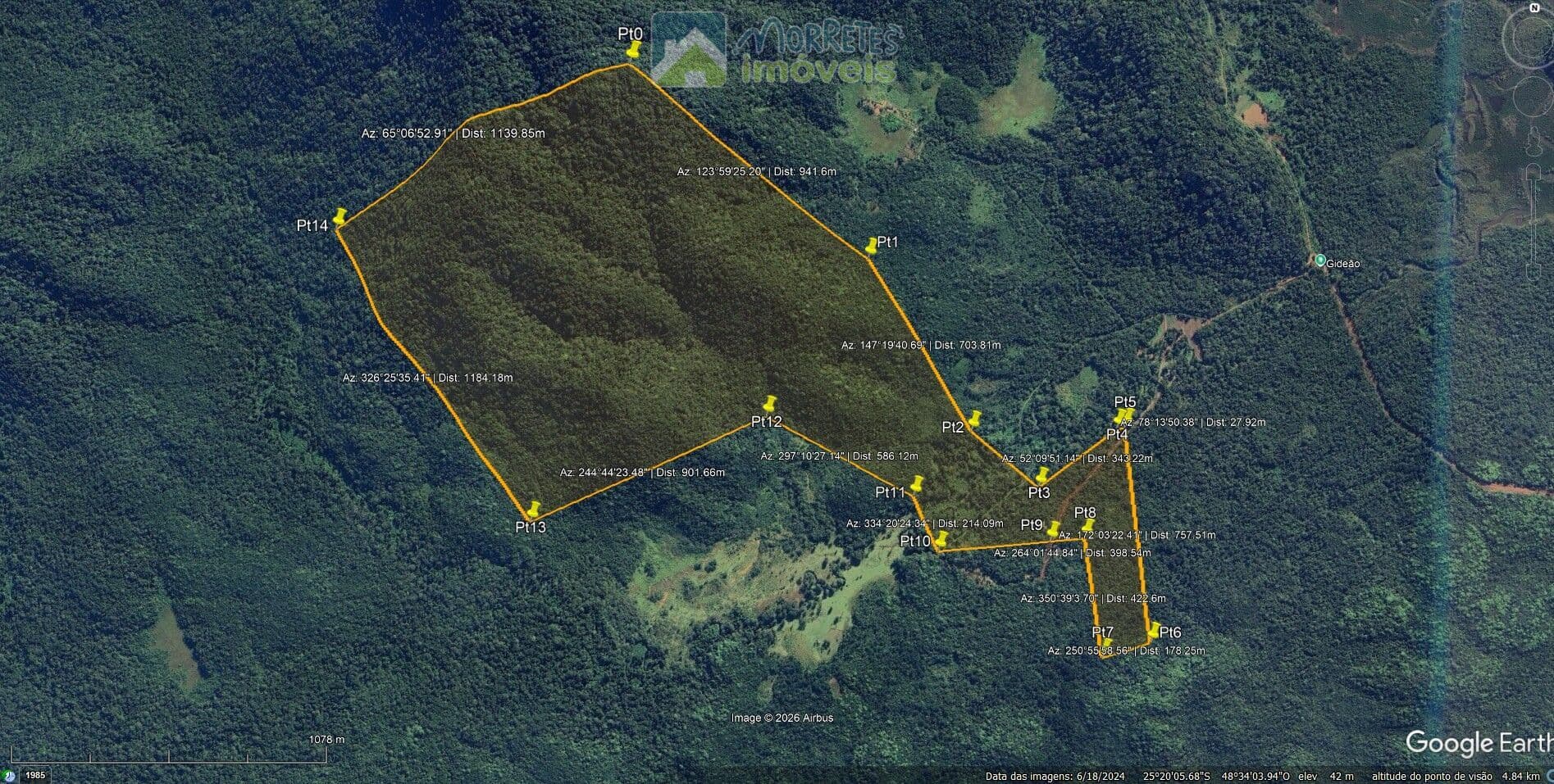 Sítio/Fazenda no Itaqui município de Guaraqueçaba com 86,89 alqueires c/ área para plantio, rios e mata