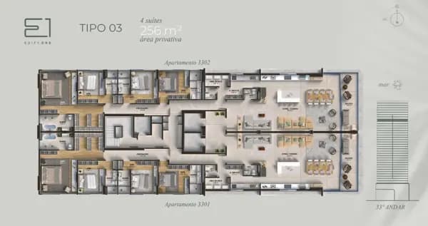 Apartamento à venda no bairro Meia Praia em Itapema/SC
